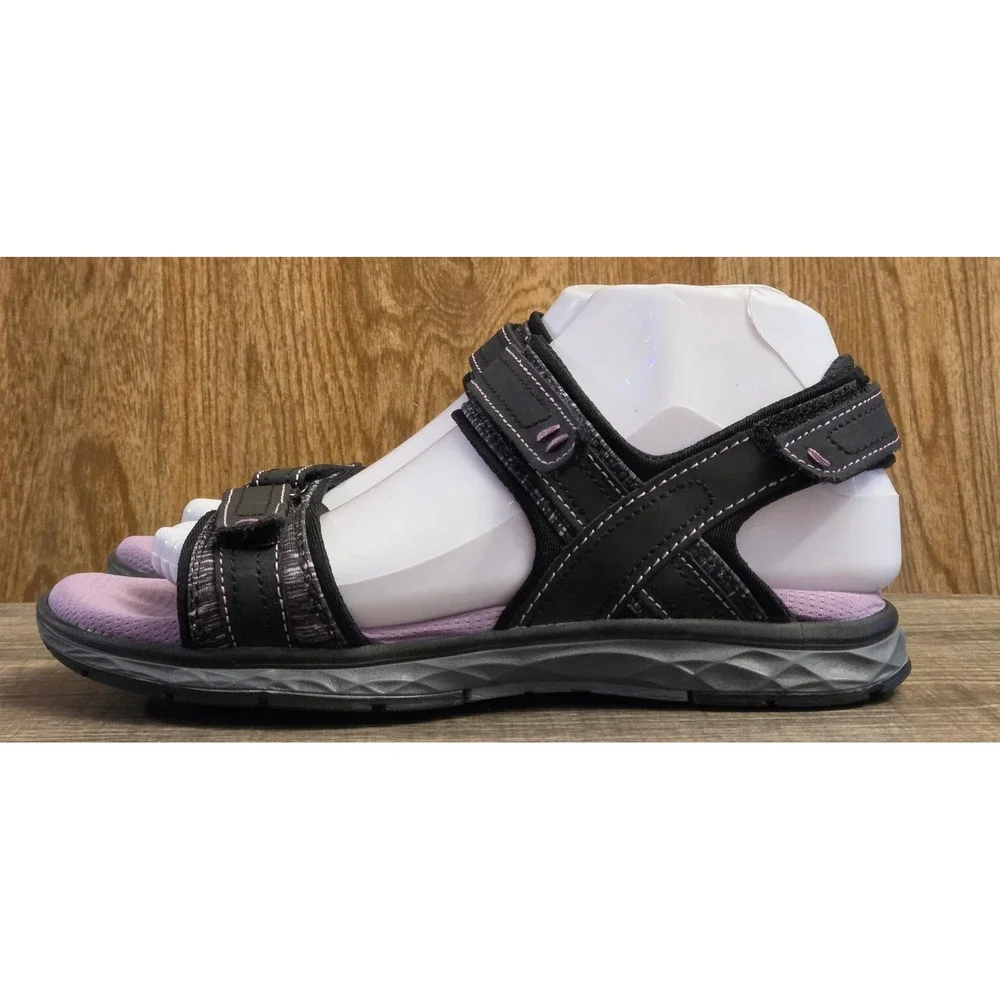 Dr Scholls Anna Sandals Womens Size 6.5‎ Black Purple Adjustable